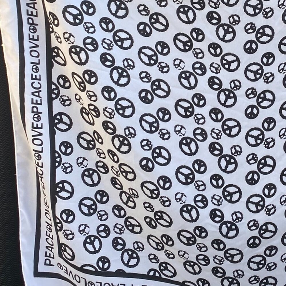 Rae Dunn Peace Red Mug & Black White Peace Scarf Set - Picture 8 of 13